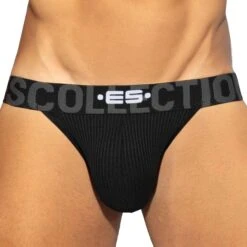 Jock Strap Bikini Recycled Rib Noir