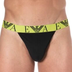 Jock Strap Bold Monogram Coton Noir - Vert