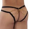 Jock Strap Dentelle Et Chaînette Noir