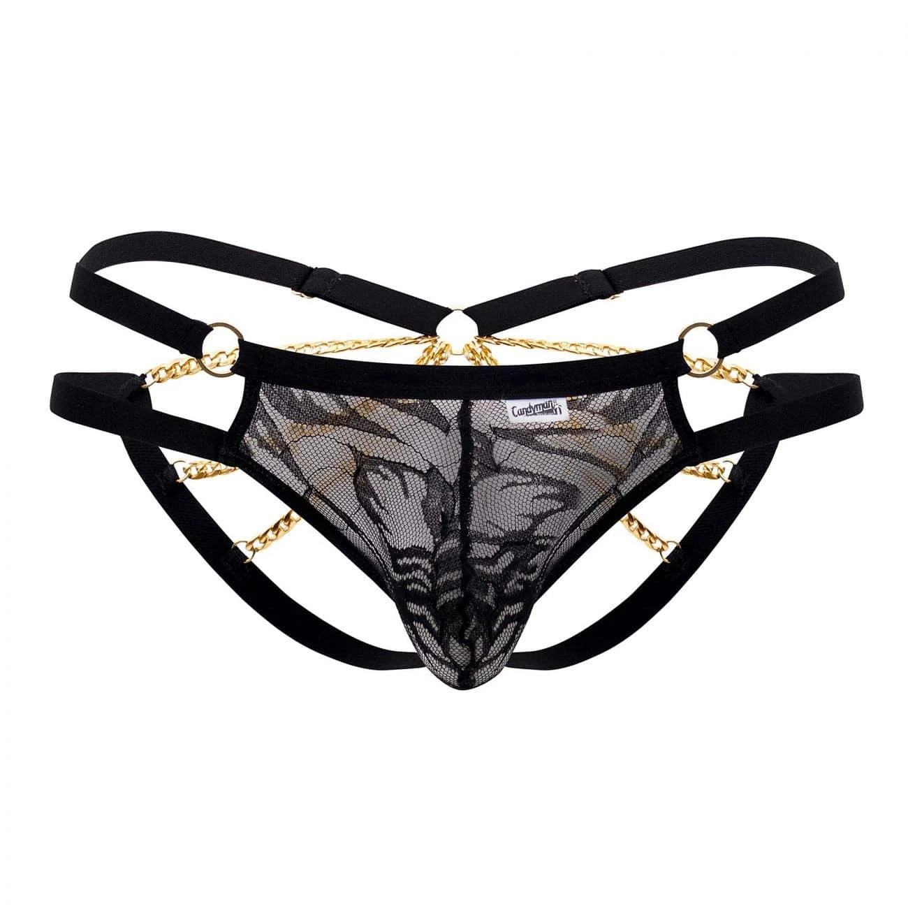 Jock Strap Dentelle Et Chaînette Noir 3 Jock Strap Dentelle Et Chaînette Noir – Image 3