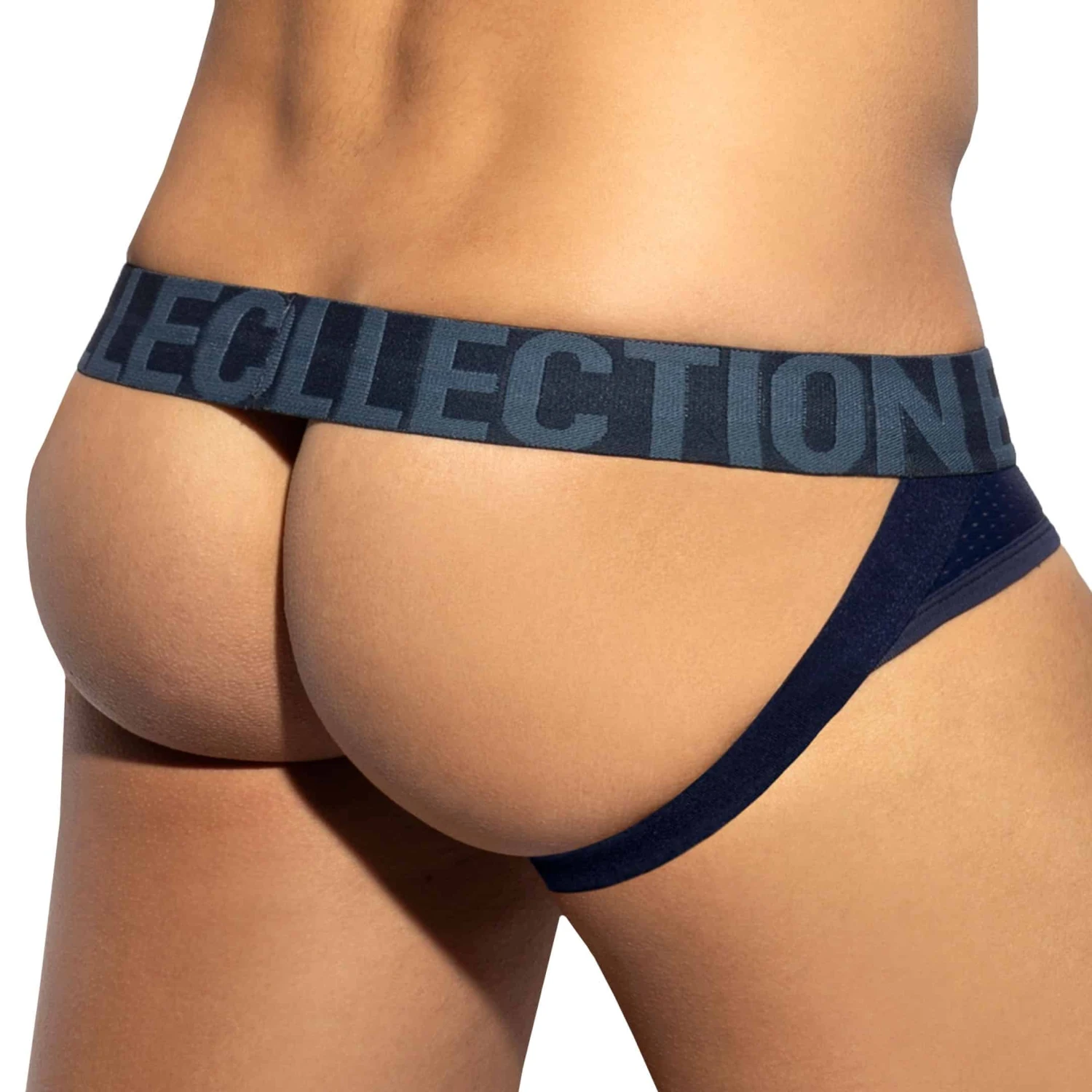 Jock Strap Floral Mesh Push Up Bleu Marine 2 Jock Strap Floral Mesh Push Up Bleu Marine – Image 2