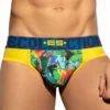 Jock Strap Floral Mesh Push Up Jaune