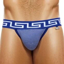 Jock Strap Hellenic Rayé Bleu - Blanc