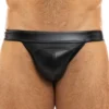 Jock Strap Leather Simili-Cuir Noir