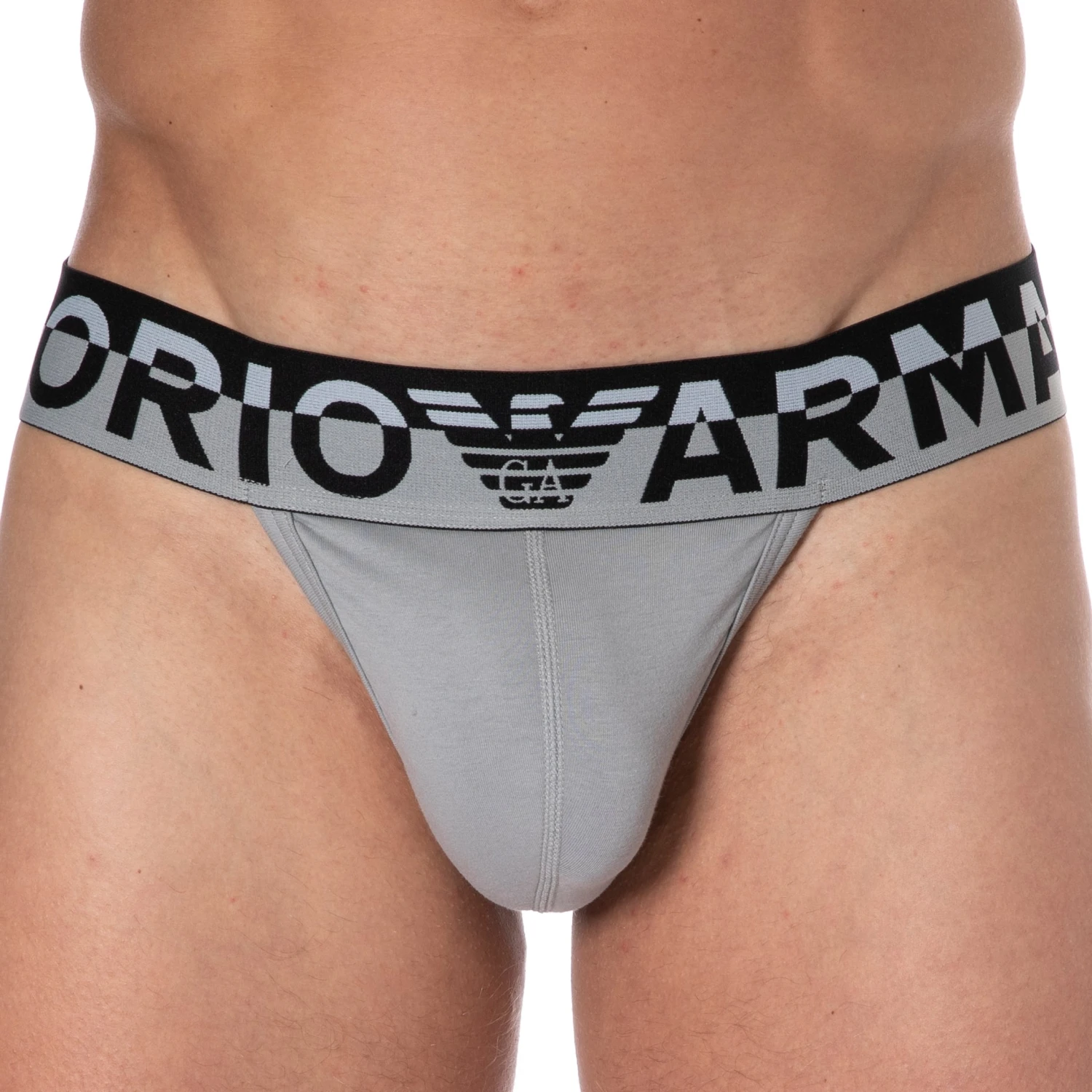 Jock Strap Megalogo Coton Gris Pierre 1 Jock Strap Megalogo Coton Gris Pierre