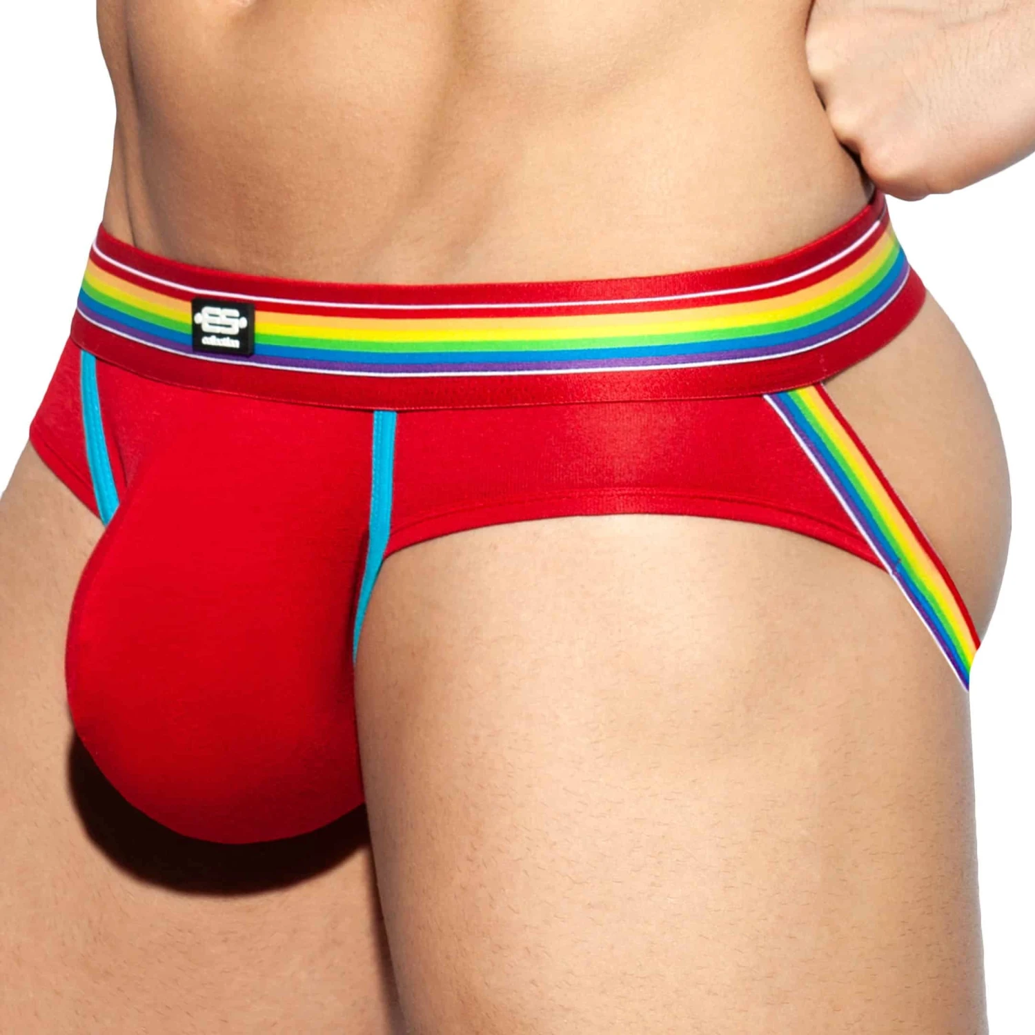 Jock Strap Rainbow Viscose Rouge 2 Jock Strap Rainbow Viscose Rouge – Image 2