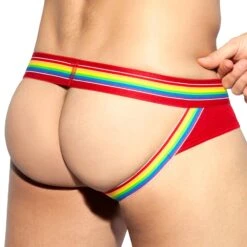 Jock Strap Rainbow Viscose Rouge