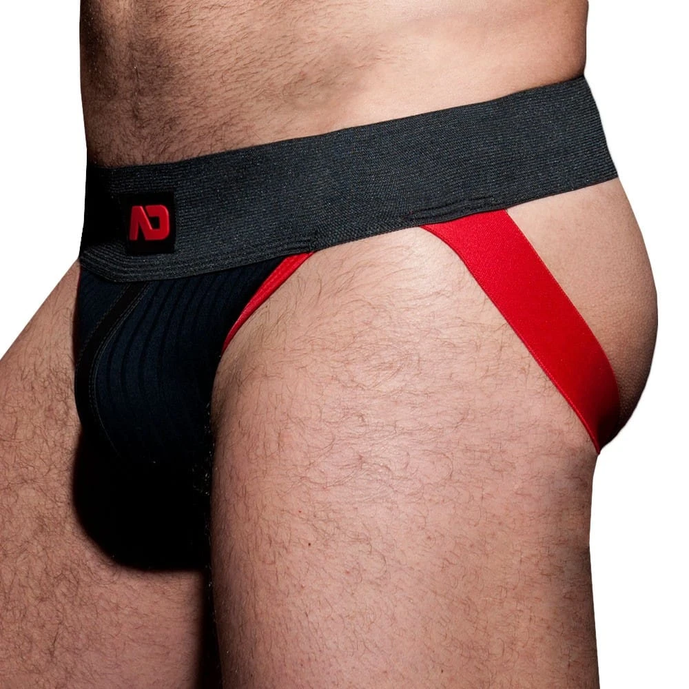 Jock Strap Rib Noir - Rouge 2 Jock Strap Rib Noir - Rouge – Image 2