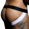 Jock Strap Stripe Fetish Noir - Blanc