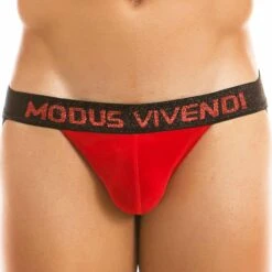 Jock Strap Velours Floral Rouge