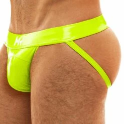 Jock Strap Viral Vinyle Jaune Fluo
