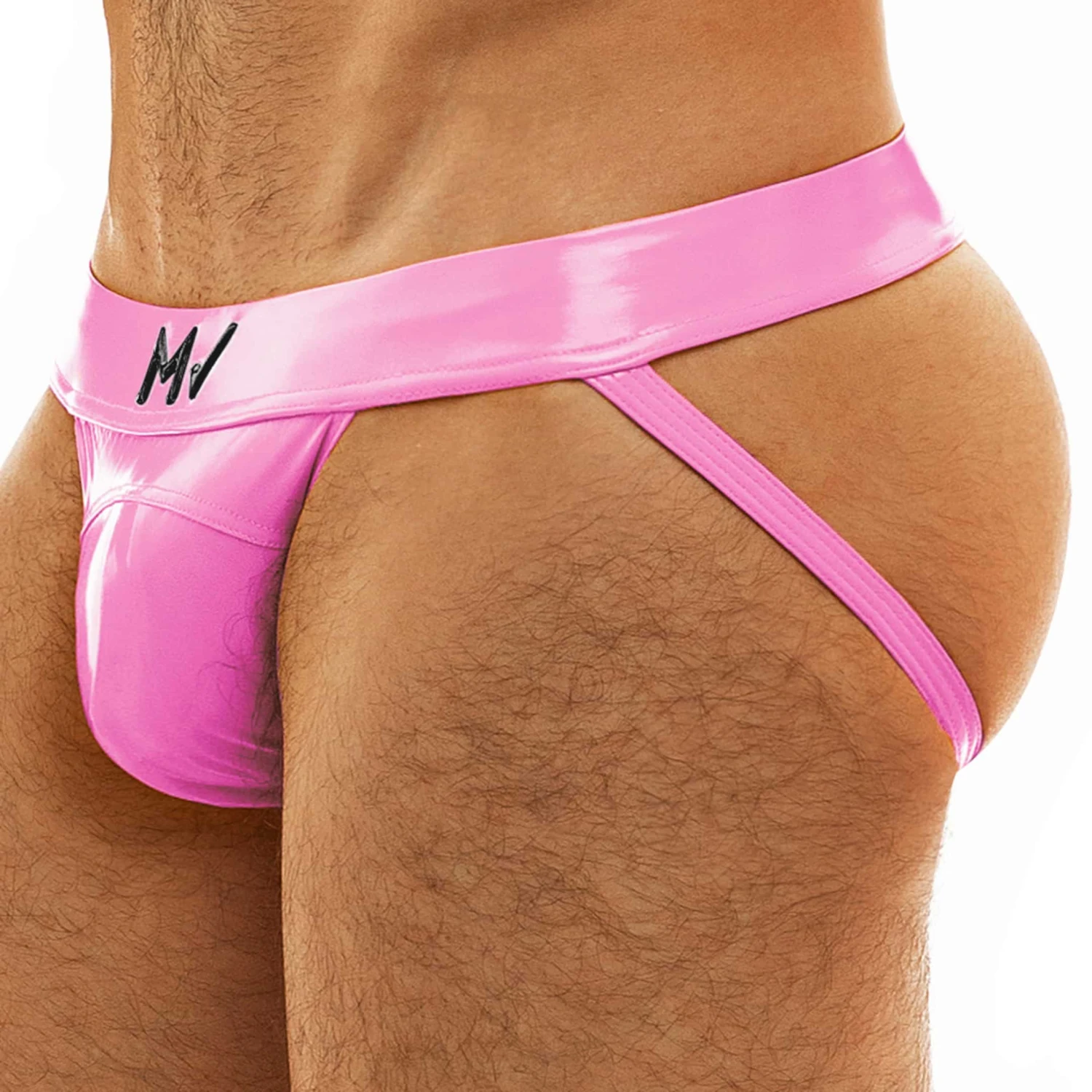 Jock Strap Viral Vinyle Rose Fluo 1 Jock Strap Viral Vinyle Rose Fluo