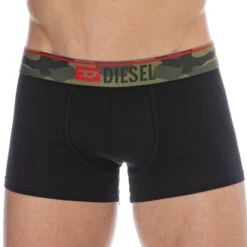 Lot De 2 Boxers Camouflage Coton Noir - Kaki -Boutique De Sous-vêtements lot de 2 boxers camouflage coton noir kaki diesel 4