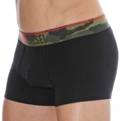 Lot De 2 Boxers Camouflage Coton Noir - Kaki -Boutique De Sous-vêtements lot de 2 boxers camouflage coton noir kaki diesel 5