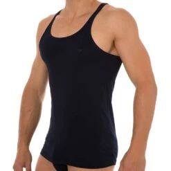 Lot De 2 Débardeurs Pure Cotton Marine - Gris 8 Lot De 2 Débardeurs Pure Cotton Marine - Gris -Boutique De Sous-vêtements lot de 2 debardeurs pure cotton marine gris emporio armani 2