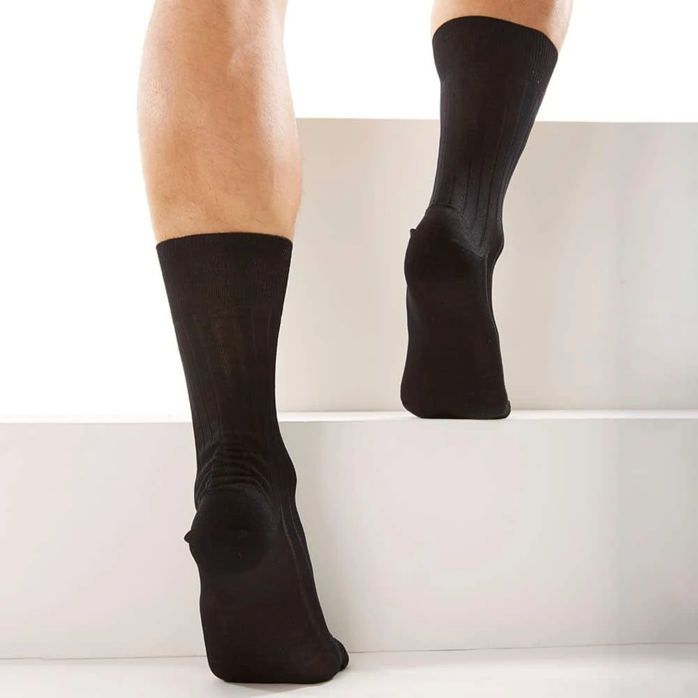 Lot De 2 Paires De Chaussettes Fil D'Ecosse Noires 3 Lot De 2 Paires De Chaussettes Fil D'Ecosse Noires – Image 3