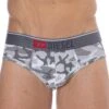 Lot De 2 Slips Camouflage Coton Gris