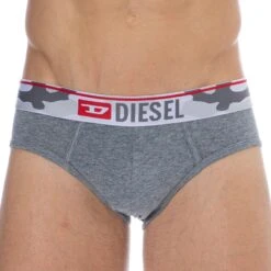 Lot De 2 Slips Camouflage Coton Gris -Boutique De Sous-vêtements lot de 2 slips camouflage coton gris diesel 4