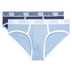 Lot De 2 Slips Contrast Coton Bleu Marine - Bleu Ciel -Boutique De Sous-vêtements lot de 2 slips contrast coton bleu marine bleu ciel diesel 2