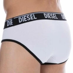 Lot De 2 Slips Contrast Coton Noir - Blanc -Boutique De Sous-vêtements lot de 2 slips contrast coton noir blanc diesel 2