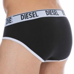 Lot De 2 Slips Contrast Coton Noir - Blanc -Boutique De Sous-vêtements lot de 2 slips contrast coton noir blanc diesel 6