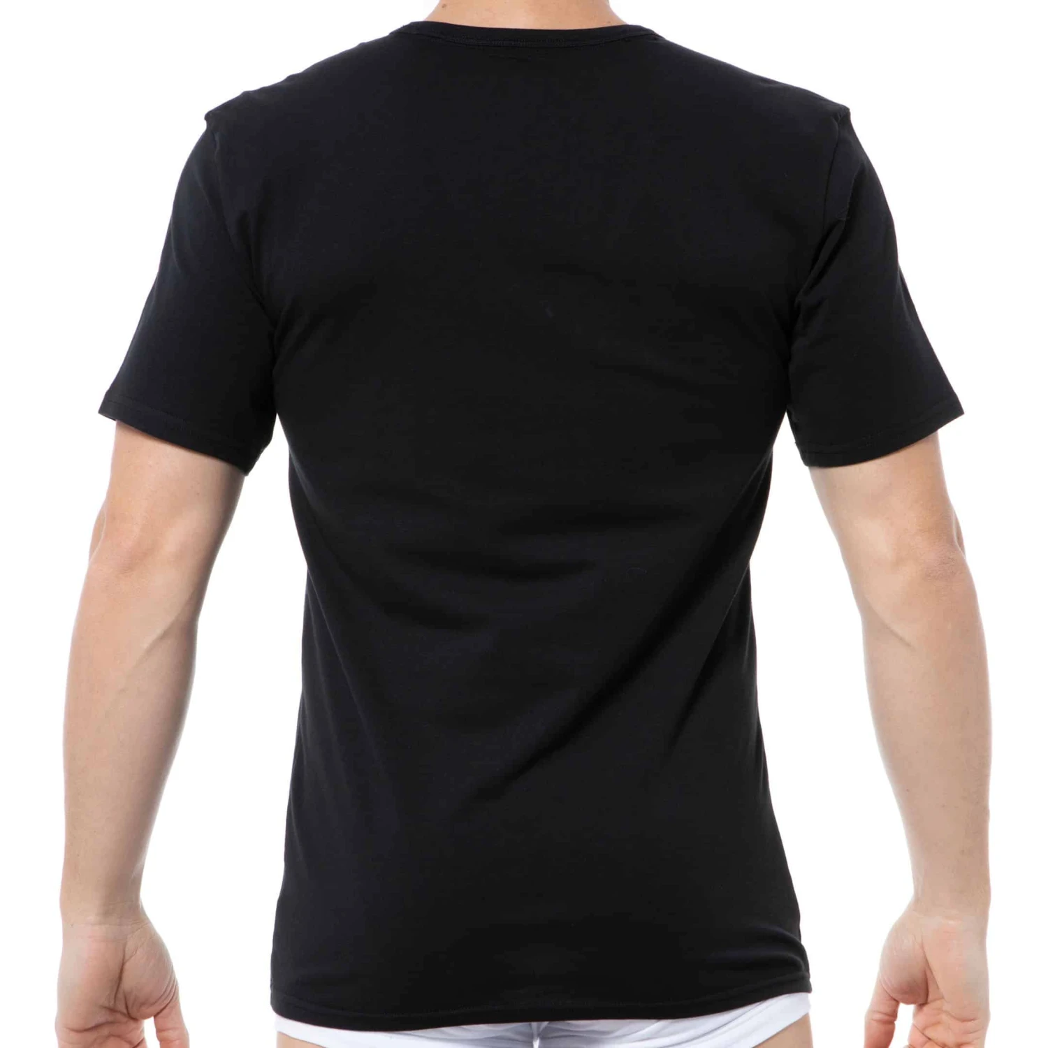 Lot De 2 T-Shirts Col V Ck One Coton Noirs 3 Lot De 2 T-Shirts Col V Ck One Coton Noirs – Image 3