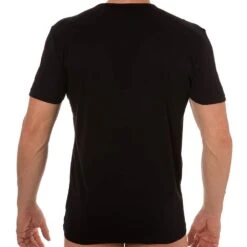 Lot De 2 T-Shirts V-Neck Pure Cotton Noirs -Boutique De Sous-vêtements lot de 2 t shirts v neck pure cotton noirs emporio armani 2