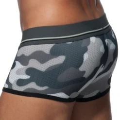 Lot De 3 Boxers Courts Camo Mesh Push Up Kaki - Gris - Bleu -Boutique De Sous-vêtements lot de 3 boxers camo mesh push up kaki gris bleu addicted 7