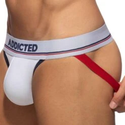 Lot De 3 Jock Straps Tommy Coton Blanc - Bleu Marine - Rouge -Boutique De Sous-vêtements lot de 3 jock straps tommy coton blanc bleu marine rouge addicted 4