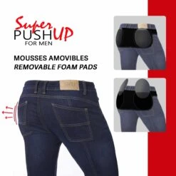Mini Short Jeans Original Super Push-Up Bleu Marine -Boutique De Sous-vêtements mini short jeans original super push up bleu marine sku 6