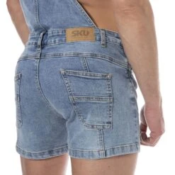 Salopette Courte Jeans Bleu Indigo -Boutique De Sous-vêtements salopette courte jeans bleu indigo sku 4