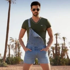 Salopette Courte Jeans Bleu Indigo -Boutique De Sous-vêtements salopette courte jeans bleu indigo sku 9