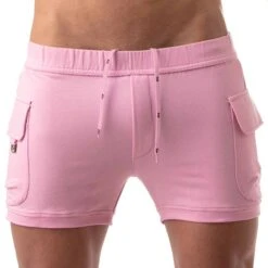 Short Athletic Cargo Coton Rose