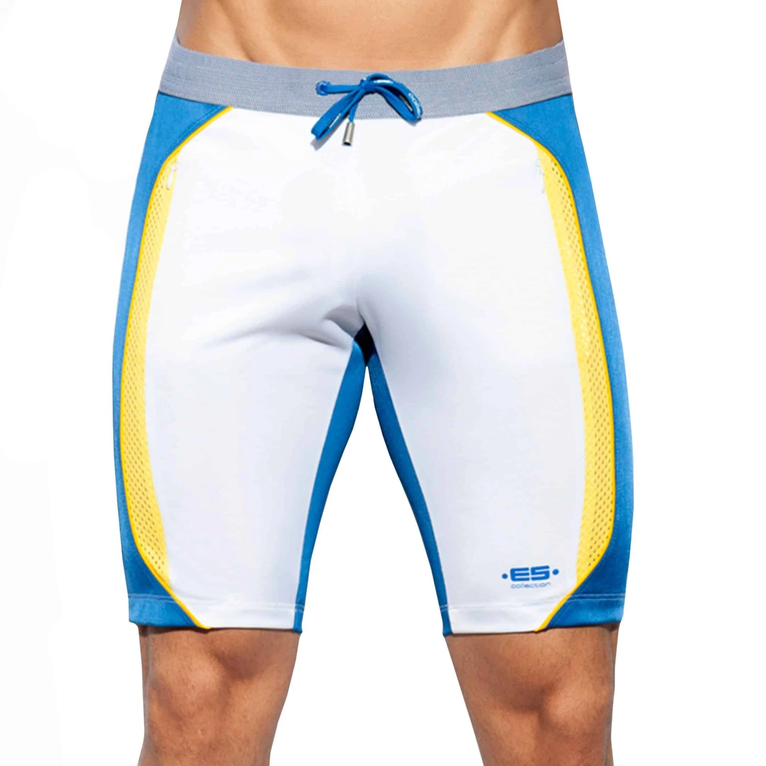 Short Cycliste Sportive Blanc - Bleu 1 Short Cycliste Sportive Blanc - Bleu