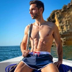 Short De Bain Bleu Marine -Boutique De Sous-vêtements short de bain bleu marine sku 4