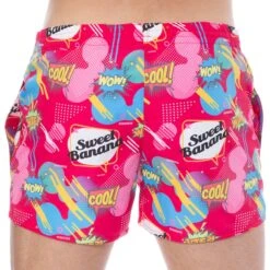 Short De Bain Comics Rose -Boutique De Sous-vêtements short de bain comics rose sweet banana 2
