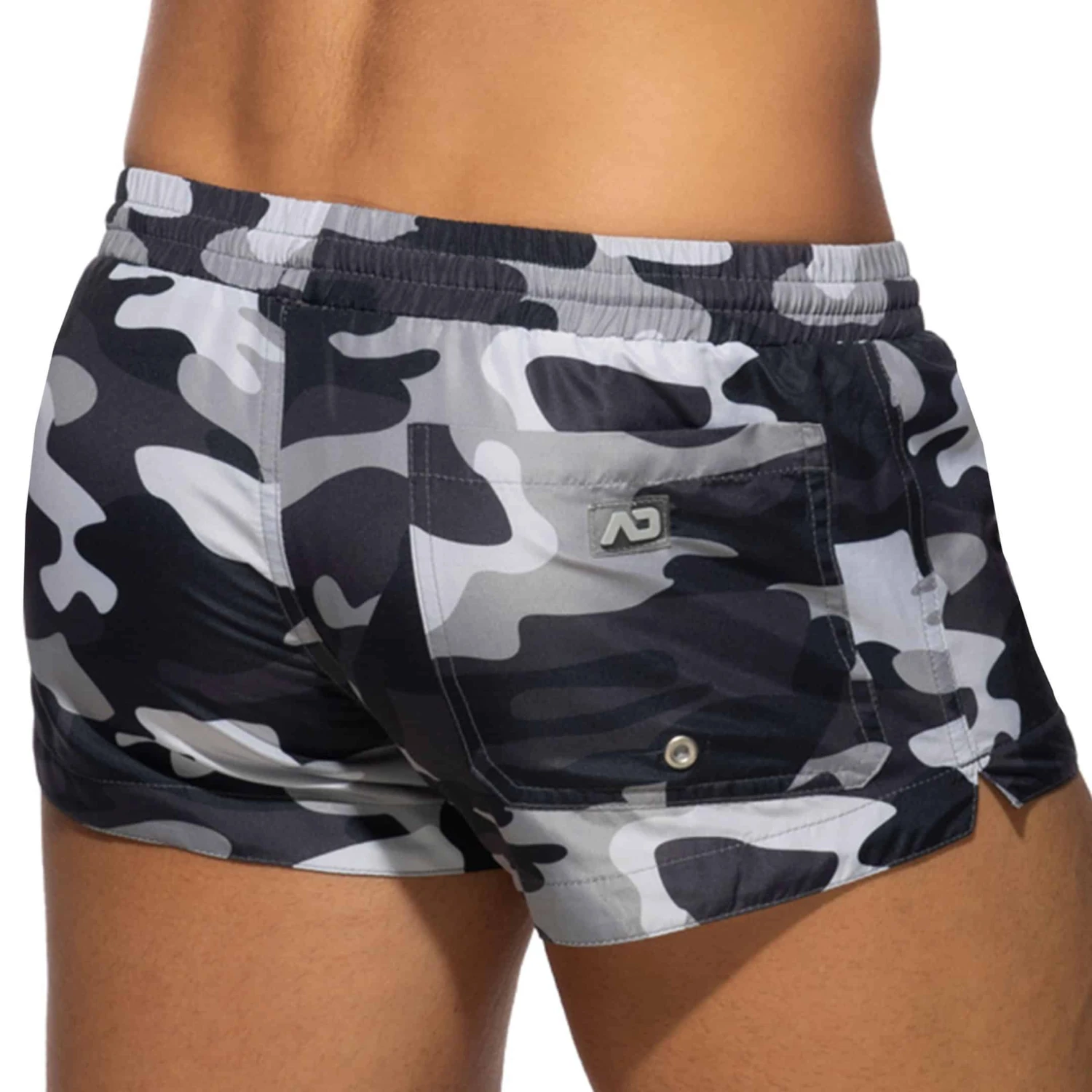 Short De Bain Court Camouflage Gris 2 Short De Bain Court Camouflage Gris – Image 2