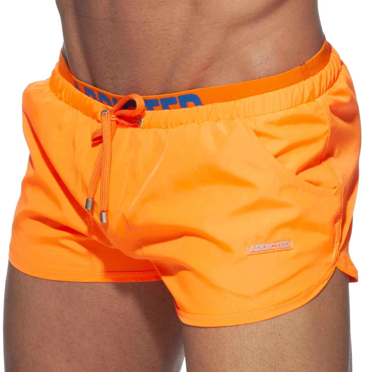 Short De Bain Double Waistband Orange 1 Short De Bain Double Waistband Orange