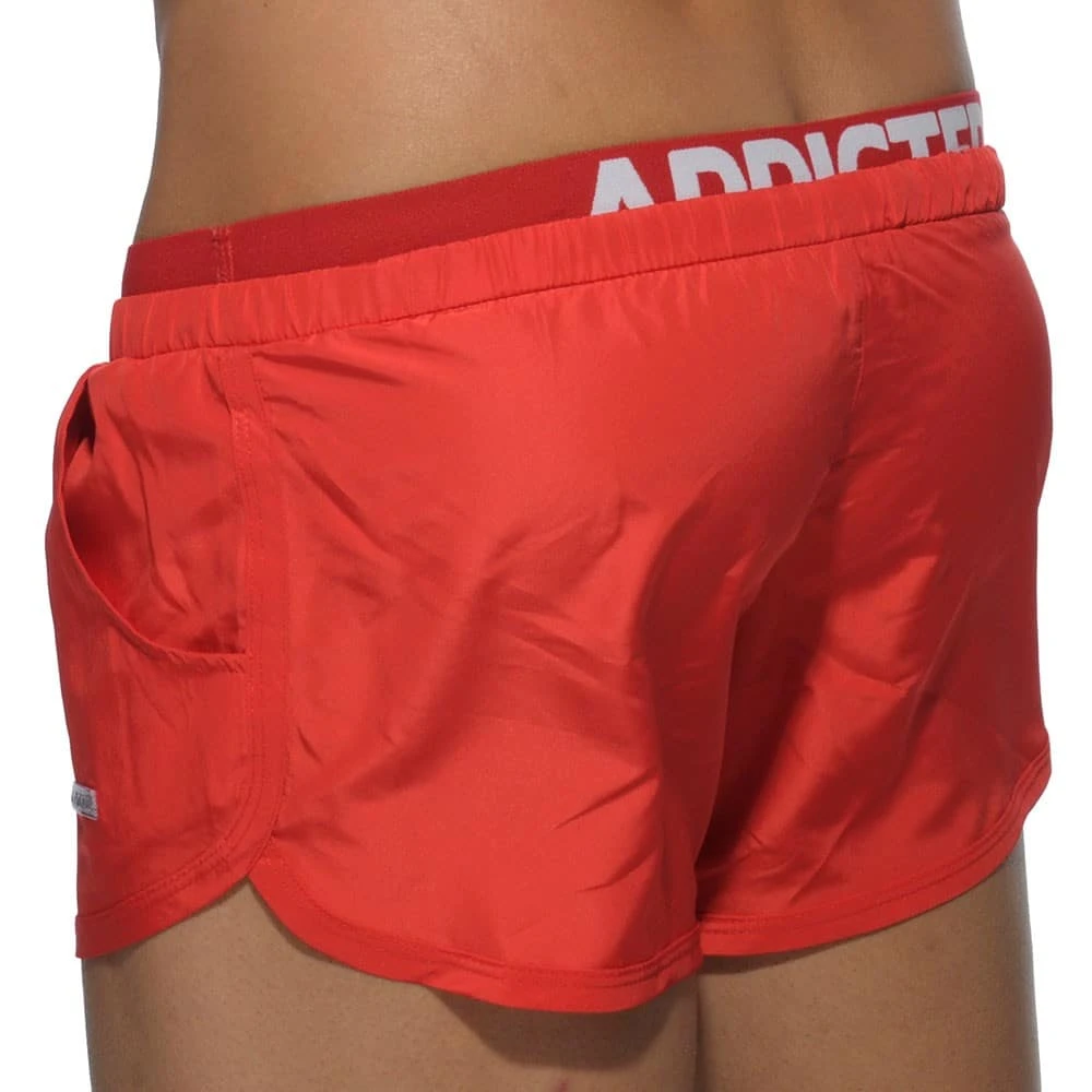Short De Bain Double Waistband Rouge 2 Short De Bain Double Waistband Rouge – Image 2