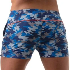 Short De Bain Iconic Camouflage Bleu -Boutique De Sous-vêtements short de bain iconic camouflage bleu tof paris 2
