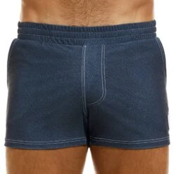 Short De Bain Jeans Bleu Marine