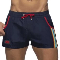 Short De Bain Rainbow Tape Bleu Marine