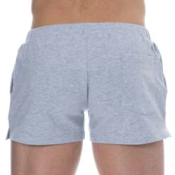 Short De Sport Coton Gris Chiné -Boutique De Sous-vêtements short de sport coton gris chine sku 2