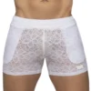 Short Dentelle Florale Blanc