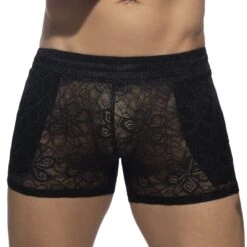 Short Dentelle Florale Noir