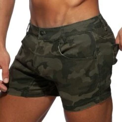 Short En Jeans Camouflage Kaki