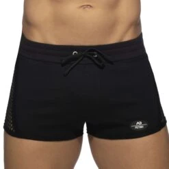 Short Mesh Striped Noir