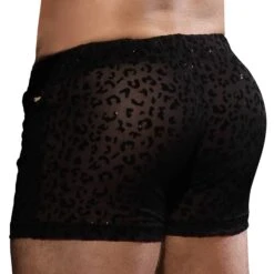 Short Sheer Glitter Léopard Noir 7 Short Sheer Glitter Léopard Noir -Boutique De Sous-vêtements short sheer glitter leopard noir andrew christian 2