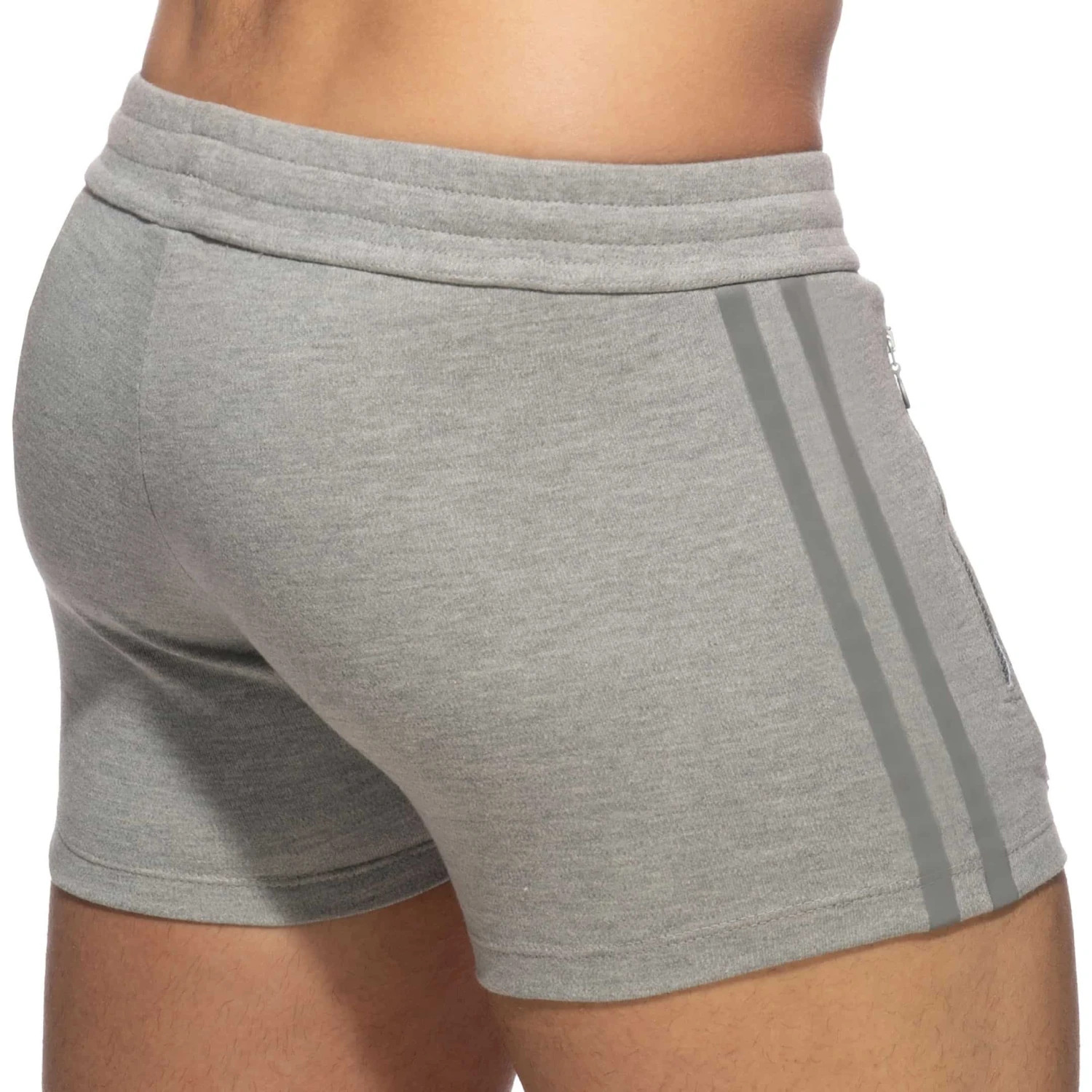 Short Sport Poche Zippée Gris Chiné 3 Short Sport Poche Zippée Gris Chiné – Image 3