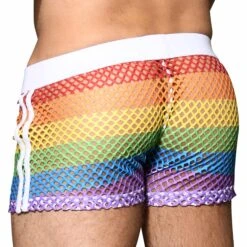 Short Stripe Mesh Pride Arc-en-ciel -Boutique De Sous-vêtements short stripe mesh pride arc en ciel andrew christian 2